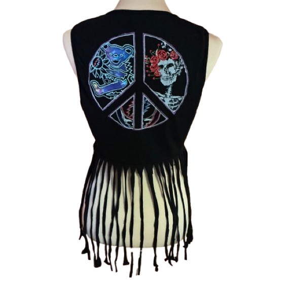 Grateful Dead The Wheel Fringed Vest - Picture 1 of 10